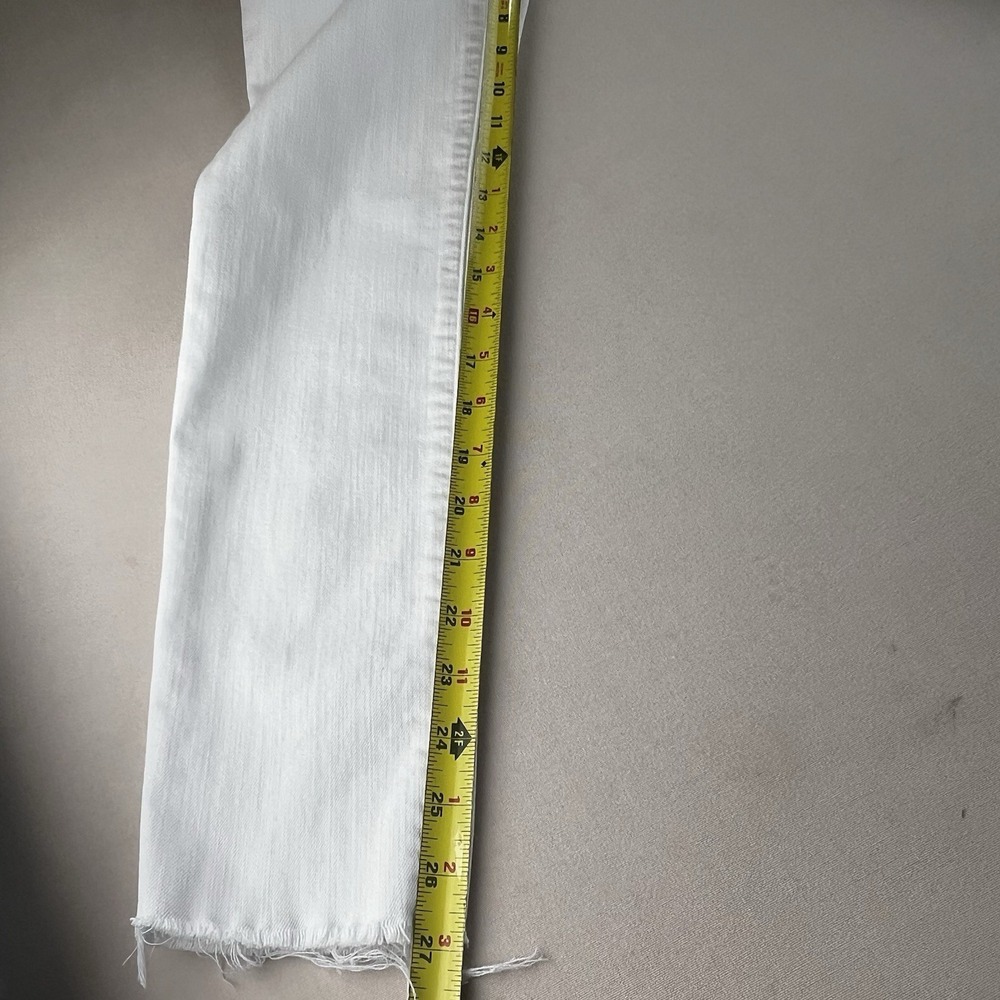 Madewell White High Rise Skinny Jeans Button Fly Raw Hem Womens Size 27 - Picture 8 of 13